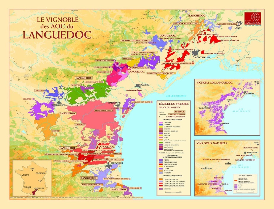 zzz Carte des AOC du Languedoc 